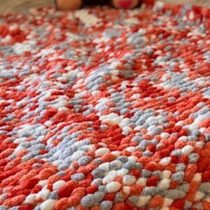 Hand Knitted Throw Blanket-- Size 3 ft. 9 Inch. by 4 ft. 2 Inch